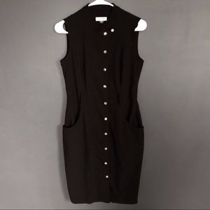 Calvin Klein Black Sleeveless Dress Gold + Pockets